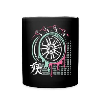 JDM Drift Felge – Tuning & Racing Kunst - Tasse einfarbig - Schwarz - Vorne