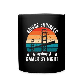 Bridge Engineer Bridge Construction - Full Colour Mug - black - Front