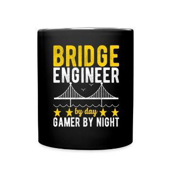 Bridge Engineer Bridge Construction - Full Colour Mug - black - Front
