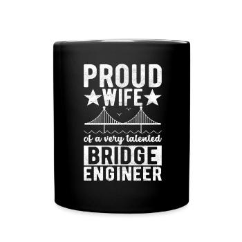 Bridge Engineer Bridge Construction - Full Colour Mug - black - Front