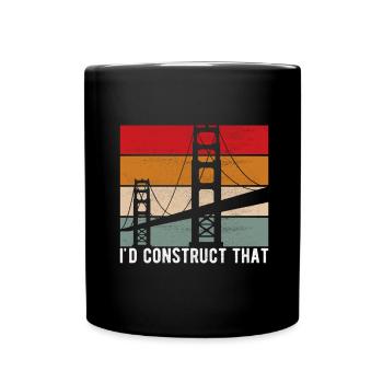 Bridge Engineer Bridge Construction - Full Colour Mug - black - Front