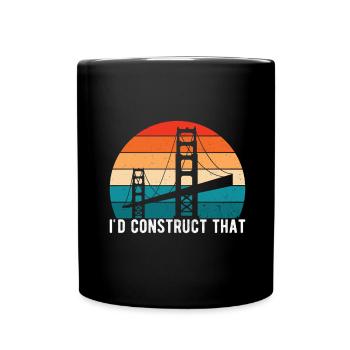 Bridge Engineer Bridge Construction - Full Colour Mug - black - Front