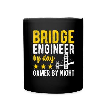Bridge Engineer Bridge Construction - Full Colour Mug - black - Front