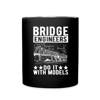Bridge Engineer Bridge Construction - Full Colour Mug - black - Front