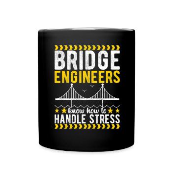 Bridge Engineer Bridge Construction - Full Colour Mug - black - Front