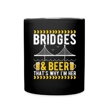 Bridge Engineer Bridge Construction - Full Colour Mug - black - Front