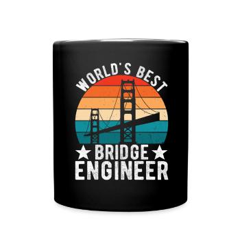Bridge Engineer Bridge Construction - Full Colour Mug - black - Front