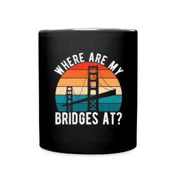 Bridge Engineer Bridge Construction - Full Colour Mug - black - Front