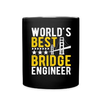 Bridge Engineer Bridge Construction - Full Colour Mug - black - Front