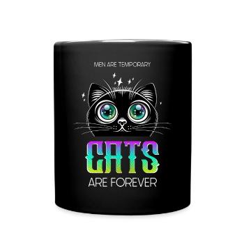 Les hommes sont temporaires. Les chats sont éternels ! - Mug uni - noir - Devant