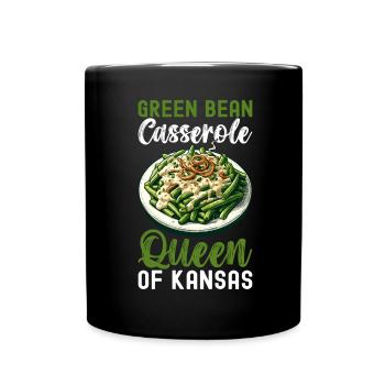 Grüne Bohnen Auflauf - Tasse einfarbig - Schwarz - Vorne