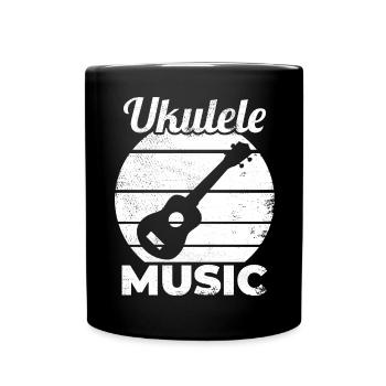 Lustige Ukulele Musik - Tasse einfarbig - Schwarz - Vorne
