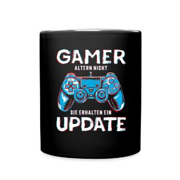 Gamer Birthday Update Boys Men Nerd Gaming - Full Colour Mug - black - Front
