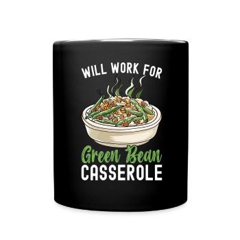 Casserole de haricots verts - Mug uni - noir - Devant