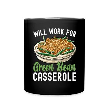 Casserole de haricots verts - Mug uni - noir - Devant