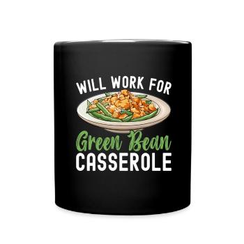 Casserole de haricots verts - Mug uni - noir - Devant