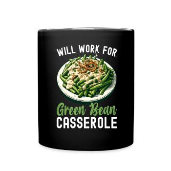 Casserole de haricots verts - Mug uni - noir - Devant