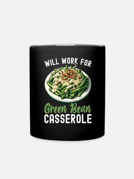 Grüne Bohnen Auflauf - Tasse einfarbig - Schwarz