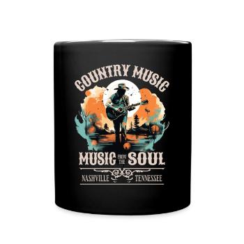 Musique country Guitare Guitariste Chanteur Vintage - Mug uni - noir - Devant