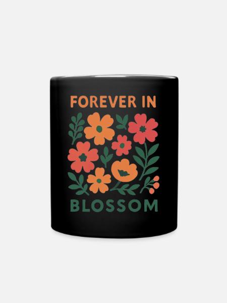 Always in bloom - floral - Full Colour Mug - black