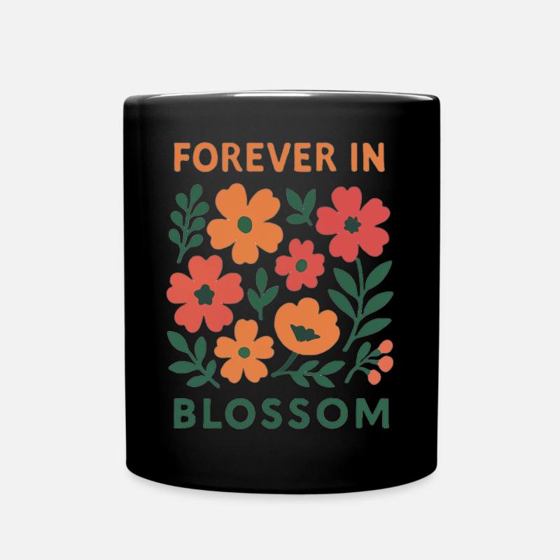 Immer in Blüte - blumig - Tasse einfarbig - Schwarz