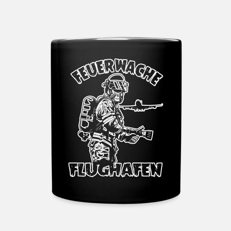 Flughafenfeuerwehr Feuerwehr Flughafen - Tasse einfarbig - Schwarz