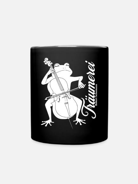 Grenouille joue la rêverie du violoncelle - Mug uni - noir