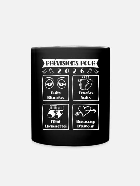 Prévisions pour 2026,future mama,futur papa - Mug uni - noir