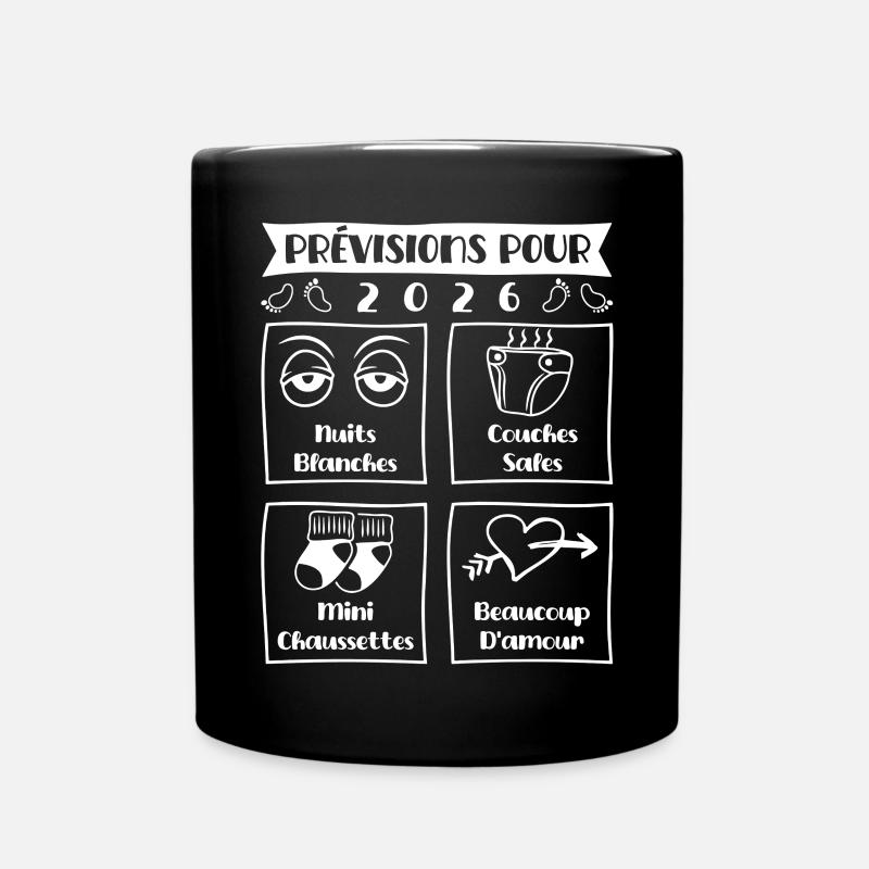 Prévisions pour 2026,future mama,futur papa - Mug uni - noir