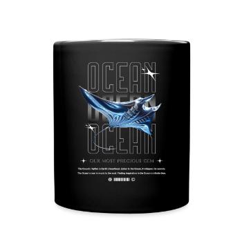 Ocean Manta Precious Treasure - Full Colour Mug - black - Front