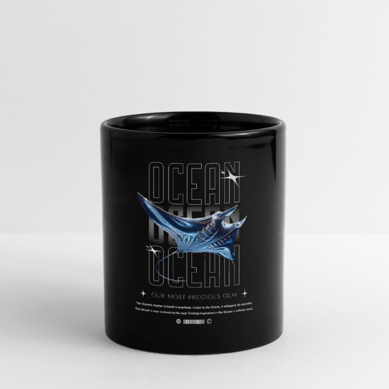 Ocean Manta Dyrebar Skat Ensfarvet krus