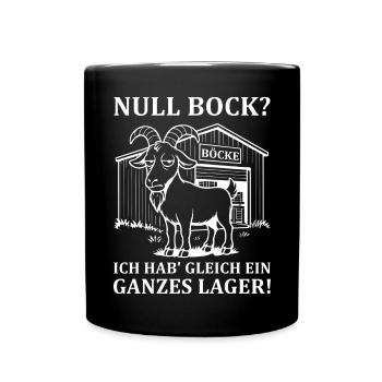 Null Bock - Ausdruck von Gleichgültigkeit - Tasse einfarbig - Schwarz - Vorne