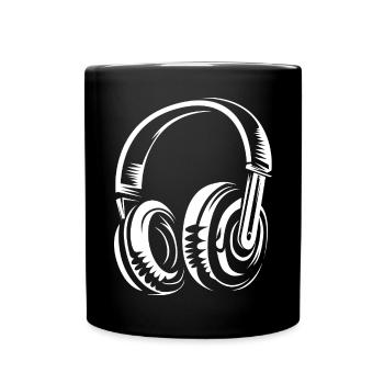 Kopfhörer Illustration - Musiker DJs und Beats - Tasse einfarbig - Schwarz - Vorne