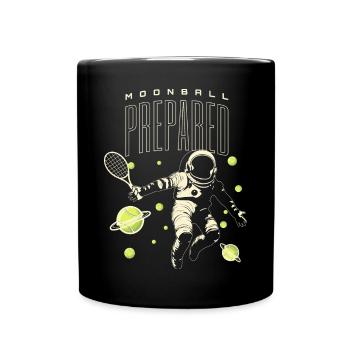 Tennis Mondball Spieler Shirt - Tasse einfarbig - Schwarz - Vorne