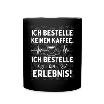 Coffee is an experience – Kaffeekultur Design - Full Colour Mug - black - Front