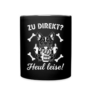 Coole Französische Bulldogge - Tasse einfarbig - Schwarz - Vorne