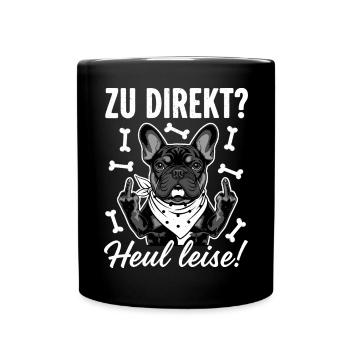 Coole Französische Bulldogge - Tasse einfarbig - Schwarz - Vorne