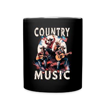 Country Music Guitar Guitarist Singer USA Vintage - Full Colour Mug - black - Front