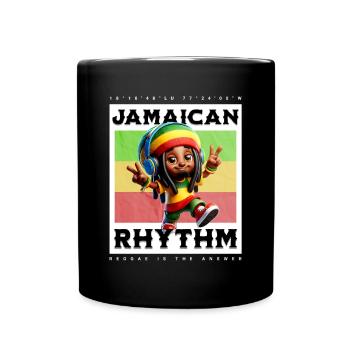 Jamaican Rhythm Motif - Full Colour Mug - black - Front