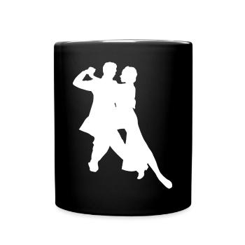 Elegant Dance Couple Silhouette Classical Dance - Full Colour Mug - black - Front