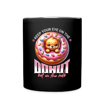 Motif d’ours donuts avec glaçage - Mug uni - noir - Devant