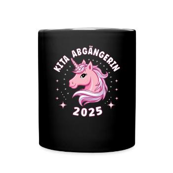 Einschulung Schulanfang Mädchen Schulkind 2025 - Tasse einfarbig - Schwarz - Vorne