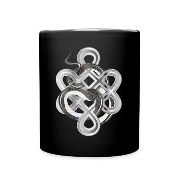 Nœud serpent à l’aspect argenté – mystique et noble - Mug uni - noir - Devant