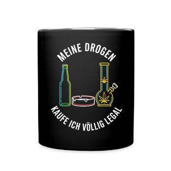 Meine Drogen – Völlig Legal ! - Tasse einfarbig - Schwarz - Vorne
