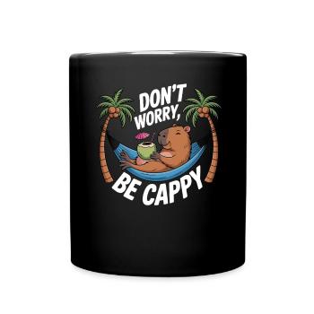 Drôle Capybara Sommeil Chemise Costume Pyjama - Mug uni - noir - Devant