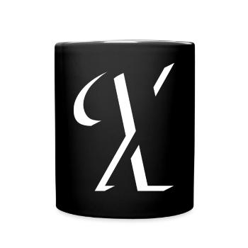 Abstract Letter Geometry Pattern in Black and White - Full Colour Mug - black - Front