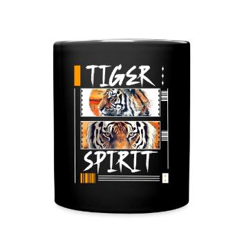 Tiger, Tigerhead, Big Cat, Nature, Wilderness, Wild, Strong - Full Colour Mug - black - Front