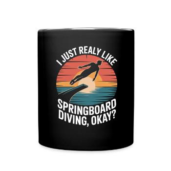 Kunstspringen Turmspringer Sprungbrett - Tasse einfarbig - Schwarz - Vorne