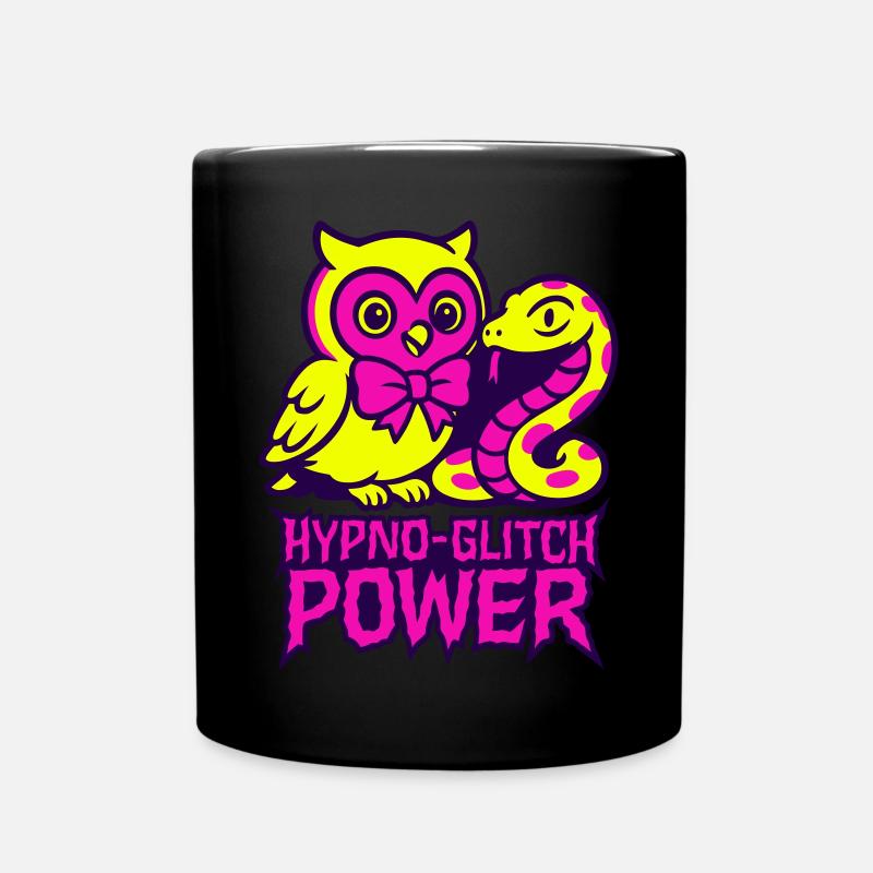 Hypno Glitch Hibou et serpent - Mug uni - noir
