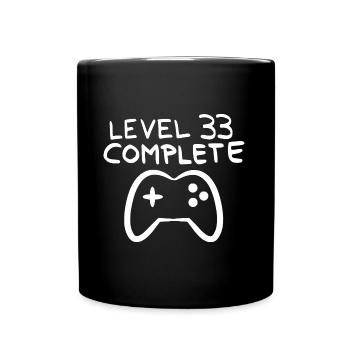 Level 33 completed birthday vector white - Full Colour Mug - black - Front